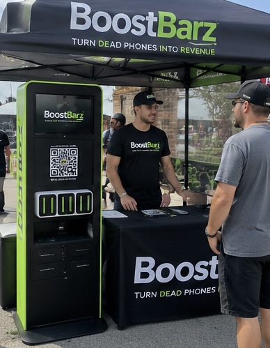 BoostBarz booth at a live event